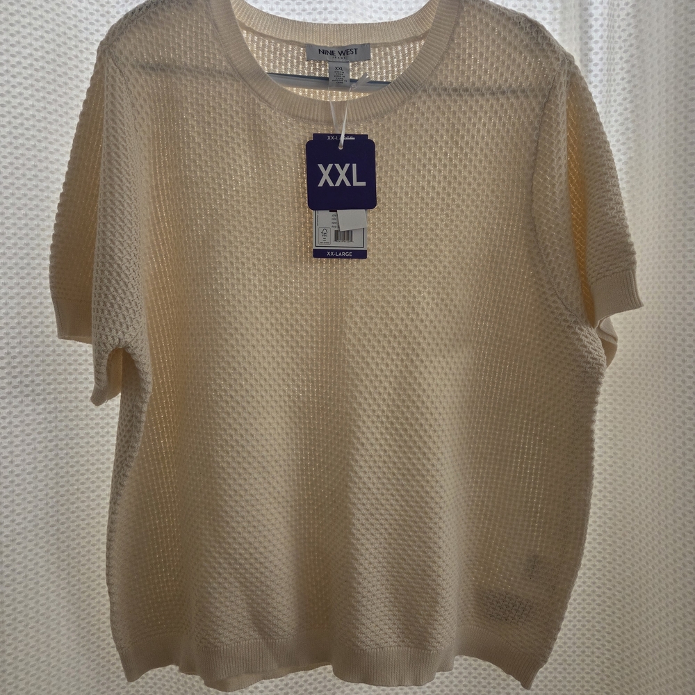 Nine West Cream Textured Sweater XXL